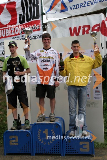 Matteo Dottori (Italija, Marco Casucci (Italija) in Miha Špindler (Slovenija)MOTOKROS, 4. dirka za evropsko prvenstvo do 250 ccm