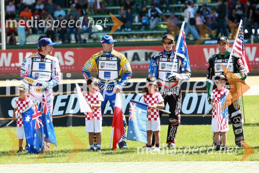Jason Crump (Avstralija), Tomasz Gollob (Poljska), Davey Watt (Avstralija) in Greg Hancock (ZDA)Speedway, SGP 2010, VN Hrvaške  2010