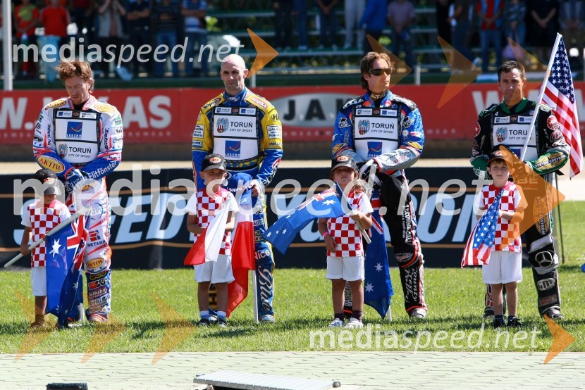 Jason Crump (Avstralija), Tomasz Gollob (Poljska), Davey Watt (Avstralija) in Greg Hancock (ZDA)Speedway, SGP 2010, VN Hrvaške  2010