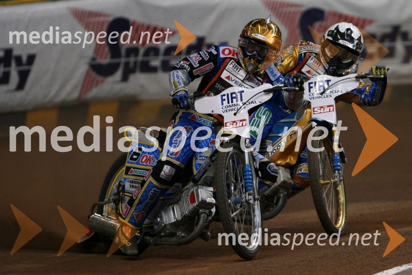 Bjarne Pedersen (Danska) in Tony Rickardsson (Švedska)SPEEDWAY GRAND PRIX, VN Velike Britanije 2006, dirka