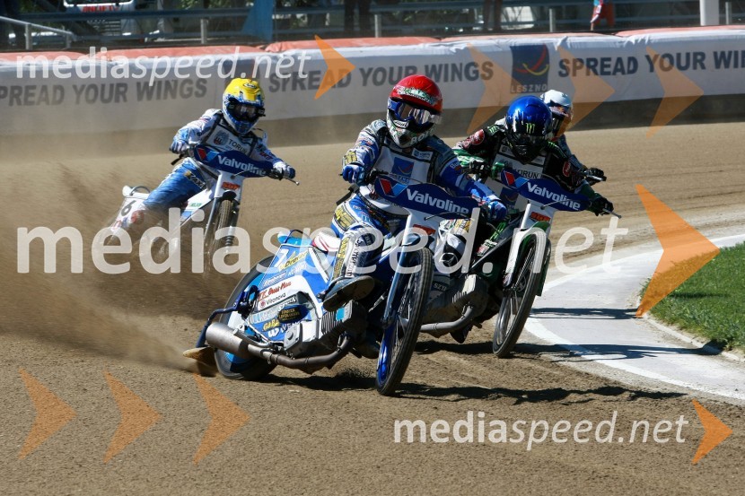 Rune Holta (Poljska), Nicki Pedersen (Danska) in Greg Hancock (ZDA)Speedway, SGP 2010, VN Hrvaške  2010