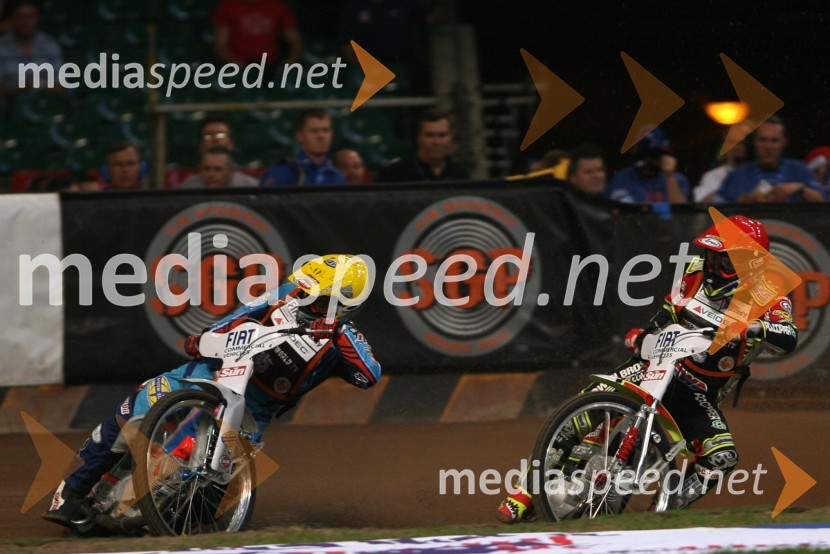 Greg Hancock (ZDA) in Leigh Adams (Avstralija)SPEEDWAY GRAND PRIX, VN Velike Britanije 2006, dirka