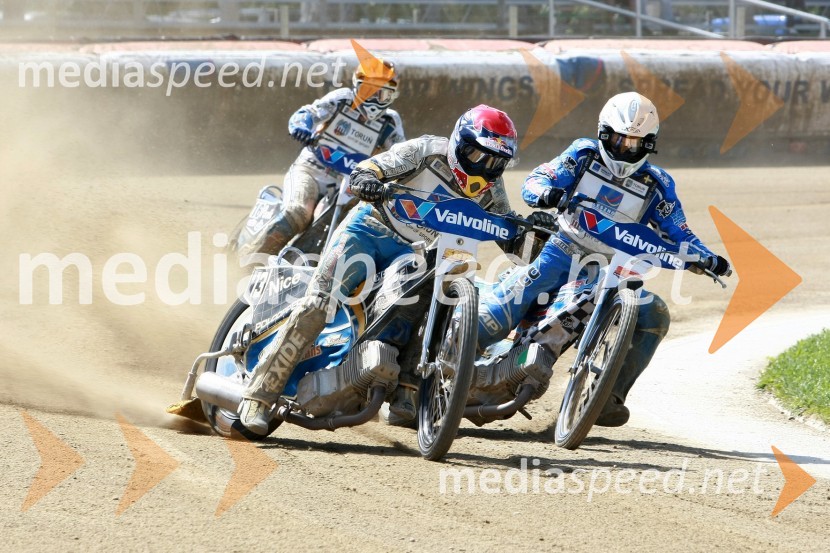 Jaroslaw Hampel (Poljska), Jurica Pavlic (Hrvaška) in Friderik Lindgren (Švedska)Speedway, SGP 2010, VN Hrvaške  2010