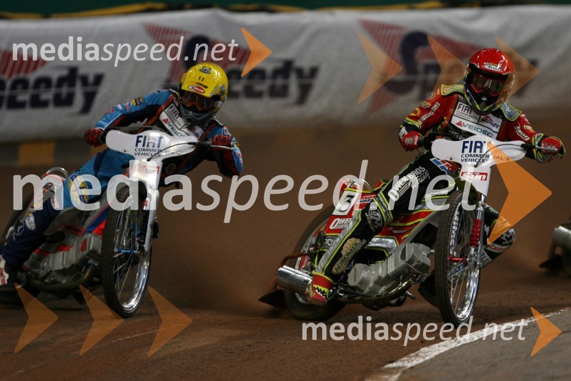Greg Hancock (ZDA) in Leigh Adams (Avstralija)SPEEDWAY GRAND PRIX, VN Velike Britanije 2006, dirka