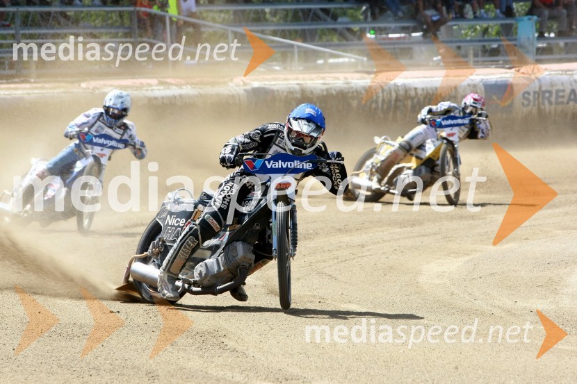 Nicki Pedersen (Danska), Chris Holder (Avstralija) in Hans Andersen (Danska)Speedway, SGP 2010, VN Hrvaške  2010