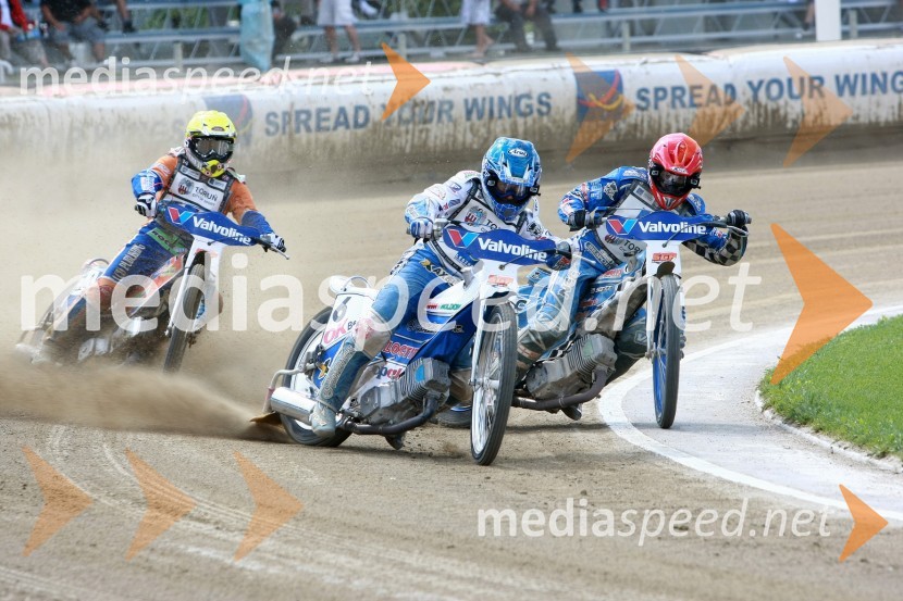Chris Harris (Velika Britanija), Nicki Pedersen (Danska) in Friderik Lindgren (Švedska)Speedway, SGP 2010, VN Hrvaške  2010