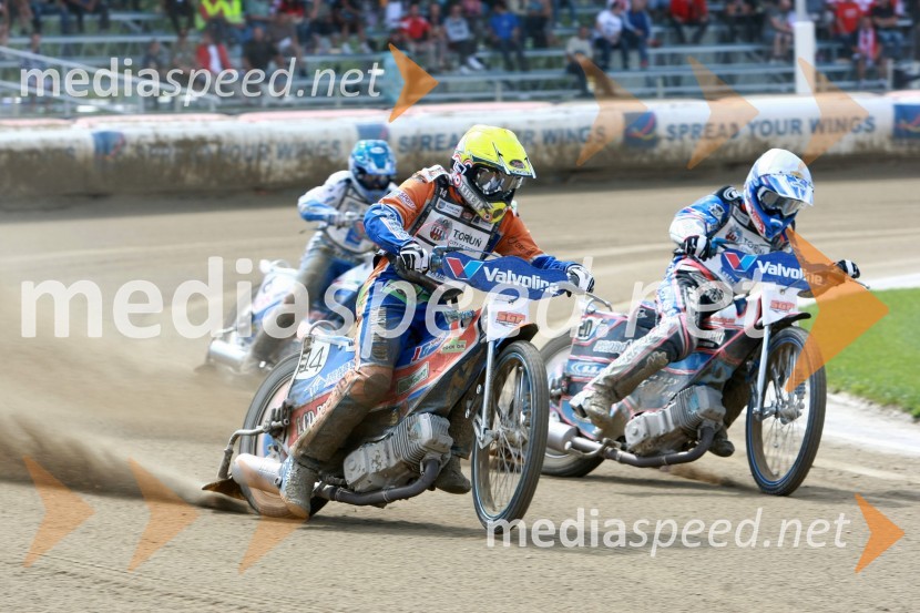Chris Harris (Velika Britanija), Nicki Pedersen (Danska) in Davey Watt (Avstralija)Speedway, SGP 2010, VN Hrvaške  2010