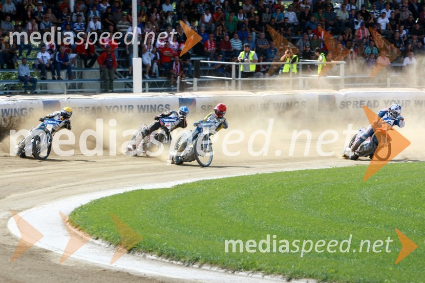 Jaroslaw Hampel (Poljska), Andreas Jonsson (Švedska), Tomasz Gollob (Poljska) in Matija Duh (Slovenija)Speedway, SGP 2010, VN Hrvaške  2010