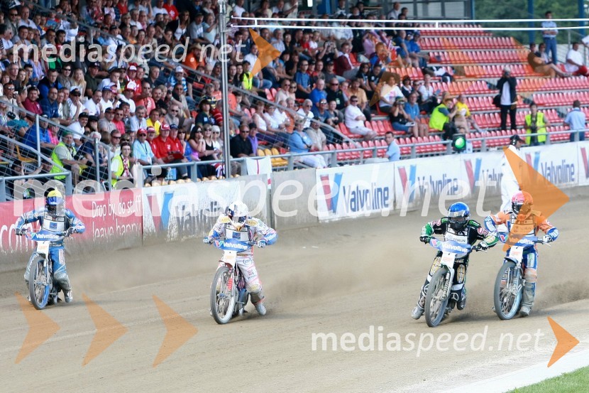 Friderik Lindgren (Švedska), Jason Crump (Avstralija), Greg Hancock (ZDA) in Chris Harris (Velika Britanija)Speedway, SGP 2010, VN Hrvaške  2010