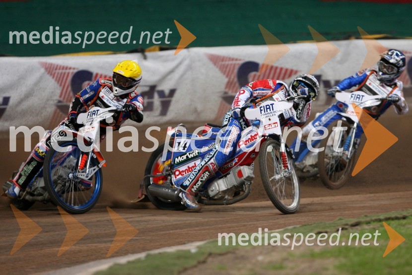 Niels Kristian Iversen (Danska), Piotr Protasiewicz (Poljska)
in Nicki Pedersen (Danska)SPEEDWAY GRAND PRIX, VN Velike Britanije 2006, dirka