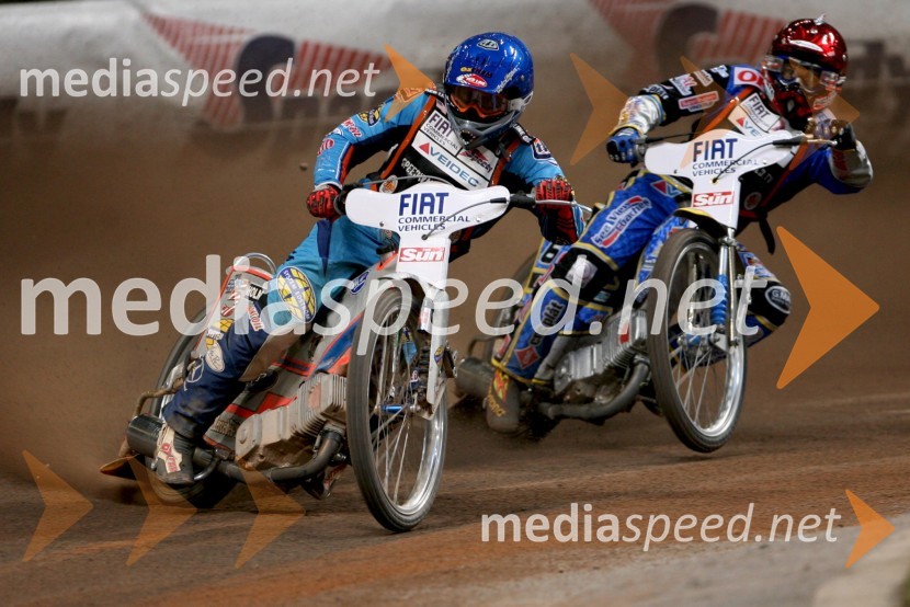 Greg Hancock (ZDA) in Bjarne Pedersen (Danska)SPEEDWAY GRAND PRIX, VN Velike Britanije 2006, dirka