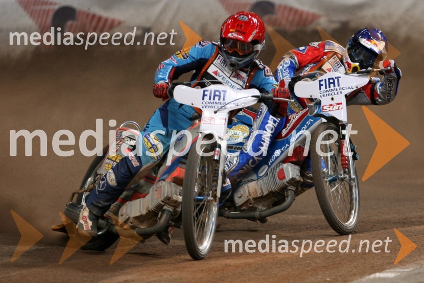 Greg Hancock (ZDA) in Jaroslaw Hampel (Poljska)SPEEDWAY GRAND PRIX, VN Velike Britanije 2006, dirka