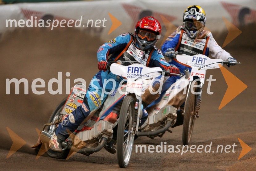 Greg Hancock (ZDA) in Nicki Pedersen (Danska)SPEEDWAY GRAND PRIX, VN Velike Britanije 2006, dirka