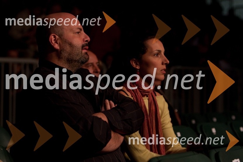 Jernej Šugman, igralec s soprogoDejan Zavec in Rafal Jackiewicz, dvoboj za ubranitev naslova svetovnega IBF prvaka