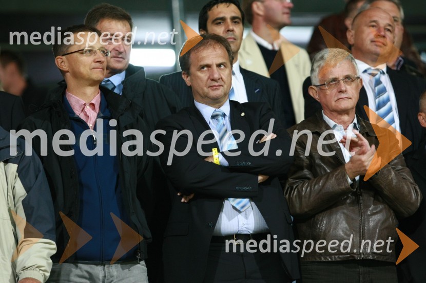 Igor Lukšič, minister za šolstvo in šport, Ivan Simič, predsednik Nogometne zveze Slovenije in Pavel Gantar, predsednik Državnega zbora Republike SlovenijeKvalifikacije EP 2012, nogometna tekma Slovenija:Severna Irska