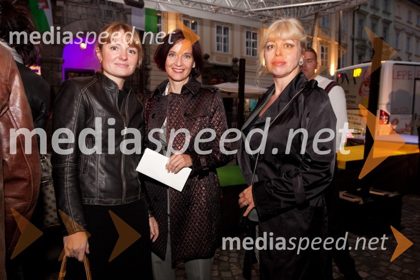 Mateja Jesenek, članica uprave Mercatorja, Mirjana Dimc Perko, članica uprave Gorenja in Karin Košak, profesorica na naravoslovnotehniški fakultetOnina manifestacija V pravo smer