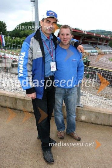 Zvonko Pavlic (nekdadnji speedwayist in oče Jurice Pavlica) in Tomaž Drnač (tuner speedway motorjev)SPEEDWAY, 23. zlati znak občine Krško in pokal Franca Babiča
