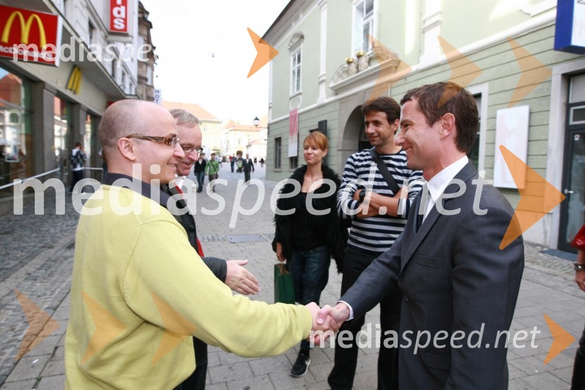 Gregor Jeza, nekdanji predsednik uprave Casina Mond in Tomaž Orešič, kandidat za župana Mestne občine MariborStranka LDS odprla štab v Mariboru