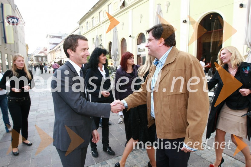 Tomaž Orešič, kandidat za župana Mestne občine Maribor in dr. Vlado Dimovski, profesor na Ekonomski fakulteti v LjubljaniStranka LDS odprla štab v Mariboru