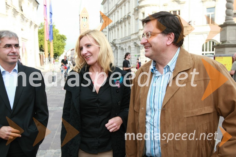 Dr. Vlado Dimovski, profesor na Ekonomski fakulteti v Ljubljani in Petra Lesjak MandlStranka LDS odprla štab v Mariboru