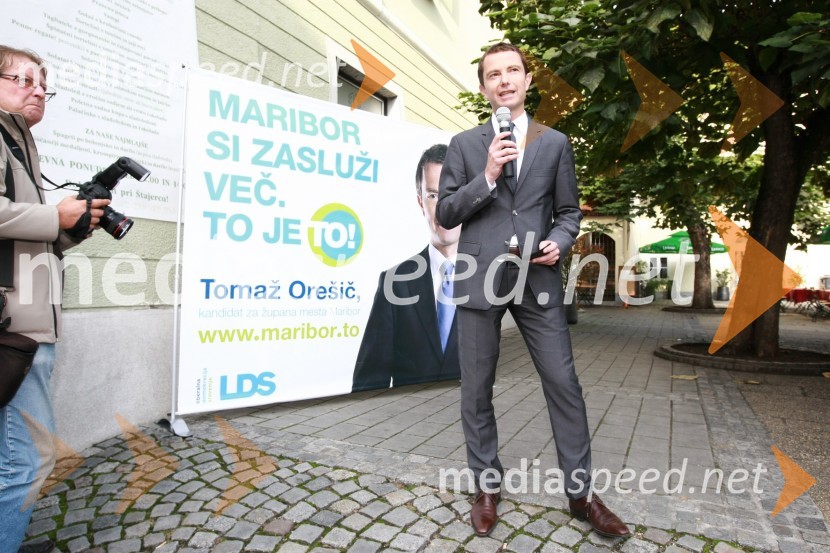 Tomaž Orešič, kandidat za župana Mestne občine MariborStranka LDS odprla štab v Mariboru