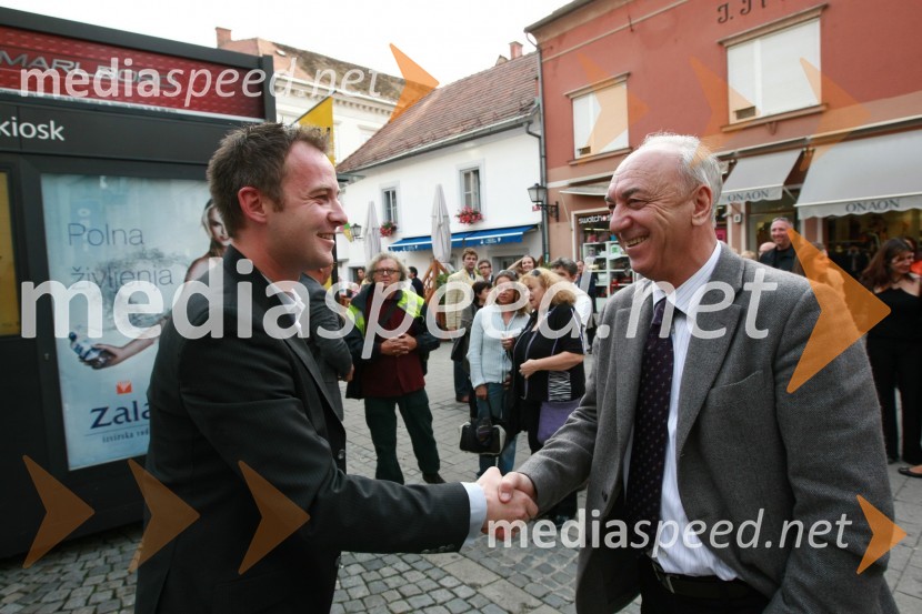 Tomaž Bračko, PR svetovalec Tomaža Orešiča in Janez Ujčič, kandidat za župana Mestne občine MariborStranka LDS odprla štab v Mariboru