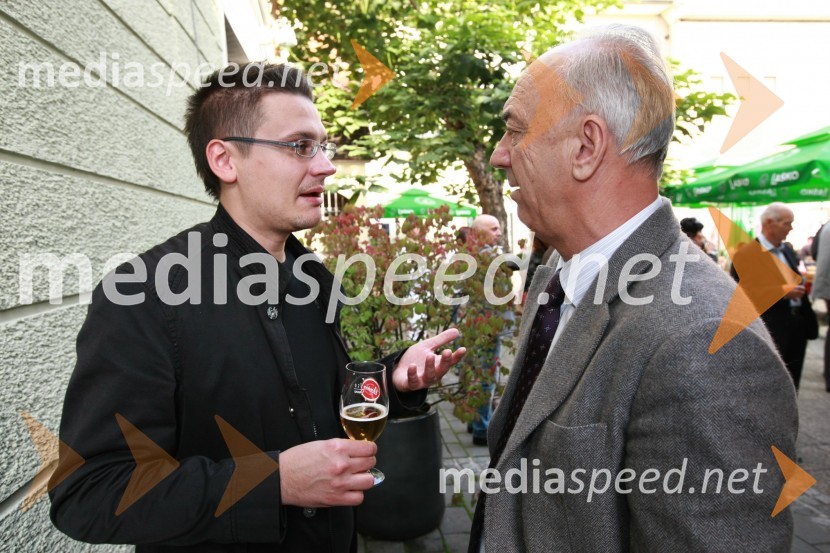 Aljoša Peršak, novinar in Janez Ujčič, kandidat za župana Mestne občine MariborStranka LDS odprla štab v Mariboru