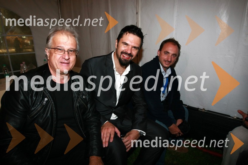 Jože Ružič, direktor Art Sound, Petar Grašo, hrvaški pevec in Dušan Zver, vodja prireditve Lendavska trgatevLendavska trgatev 2010