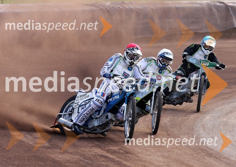 Matej Žagar (AMTK Ljubljana), Aleš Kraljič (AMTK Ljubljana) in Žiga Radkovič (AMD Krško)Speedway, Državno prvenstvo posameznikov, 3. dirka