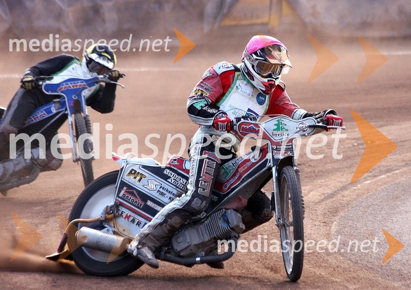 Samo Kukovica (AMD Krško) in Nejc Malešič (AMTK Ljubljana)Speedway, Državno prvenstvo posameznikov, 3. dirka