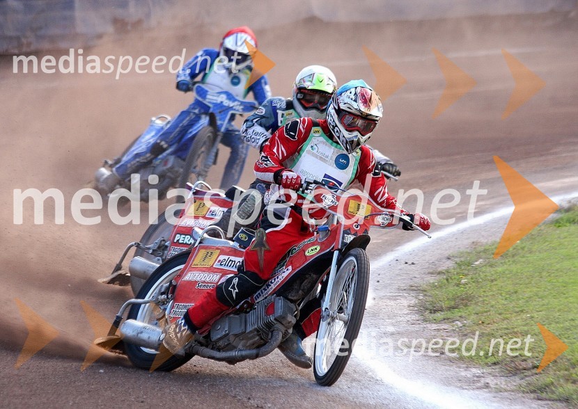 Marjan Bilobrk (AMD Krško), Dalibor Bot (AMD Krško) in Dario Vugrinec (SK Unia Goričan)Speedway, Državno prvenstvo posameznikov, 3. dirka