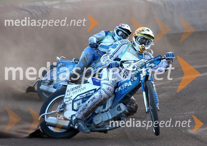 Matej Žagar (AMTK Ljubljana) in Dino Kovačič (SK Unia Goričan)Speedway, Državno prvenstvo posameznikov, 3. dirka