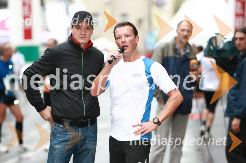 Mitja Šeško in Evgen Likl, izvršilni direktor sektorja marketing na Zavarovalnici Maribor d.d.1. Eko maraton Maribor, tekaški maraton, tekači