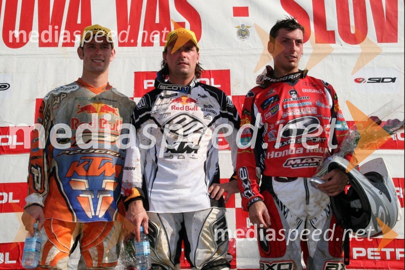 Razred MX3: Sven Breuglemans (Belgija), Yves Demaria (Francija) in Cristian Beggi (Italija)MOTOKROS, svetovno prvenstvo MX3 in evropsko prvenstvo do 125 ccm
