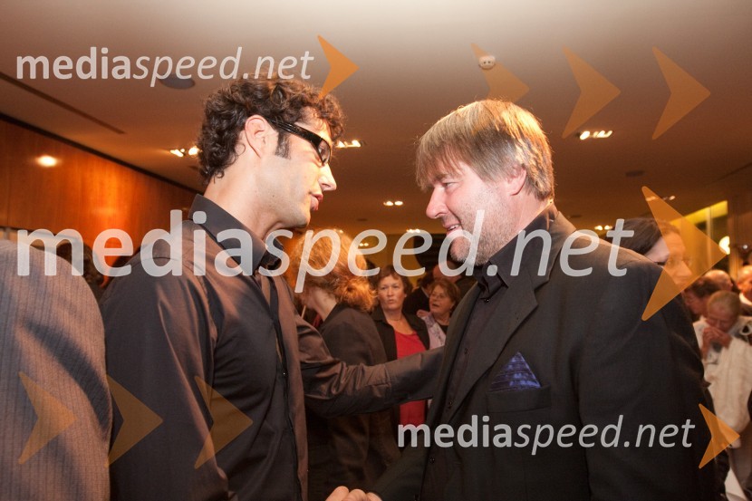 Dejan Pavčevič, tv voditelj in Jožef Ropoša, igralecRomeo in Julija, premiera v MGL in podelitev 23. Dnevnikove nagrade