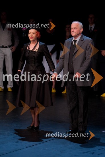 Miena Zupančič, igralka in Bine Matoh, igralecObisk stare gospe, premiera SNG Nova Gorica