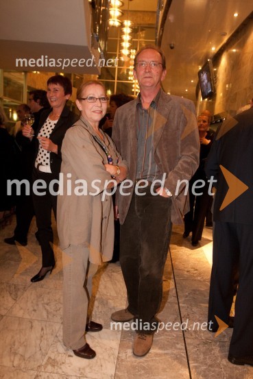 Mira Lampe Vujičić, igralka in Boro Vujičić, inspicientObisk stare gospe, premiera SNG Nova Gorica