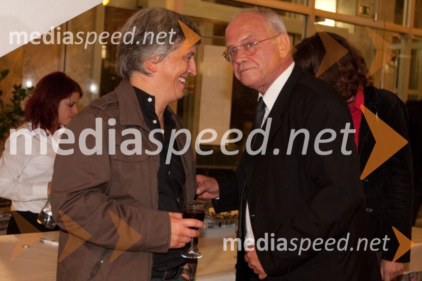 Iztok Mlakar, igralec in Bine Matoh, igralecObisk stare gospe, premiera SNG Nova Gorica