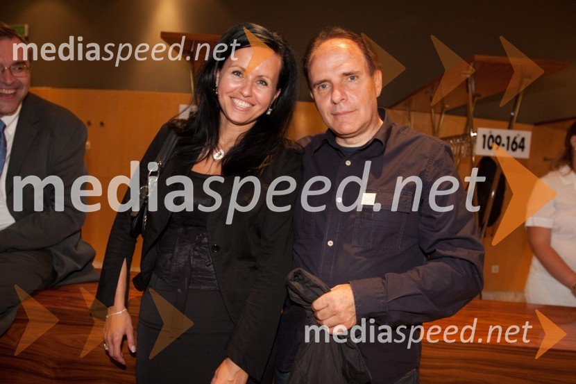 Doloris Žigon, direktorica Tv Vitel in Milan Vodopivec, igralecObisk stare gospe, premiera SNG Nova Gorica