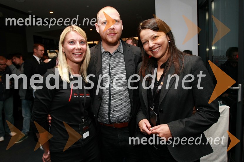 Maja Osrajnik, Primož Inkret in Anja Garbajs, PM poslovni mediji d.o.o.Porsche Slovenija, Poslovni poligon