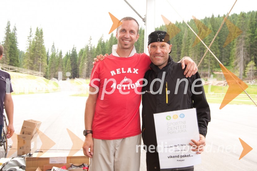 Jani Klemenčič, nekdanji veslač in Jure Robič, ekstremni kolesar in petkratni zmagovalec ultramaratonske dirke RAAMV spomin: Jure Robič, ekstremni kolesar