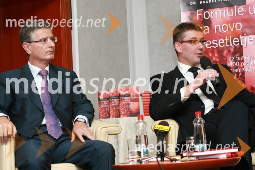 Franjo Bobinac, predsednik uprave Gorenje d.d. in Žiga Debeljak, predsednik uprave družbe MercatorDr. Andrej Vizjak predstavil novo knjigo z naslovom Formule uspeha za novo desetletje