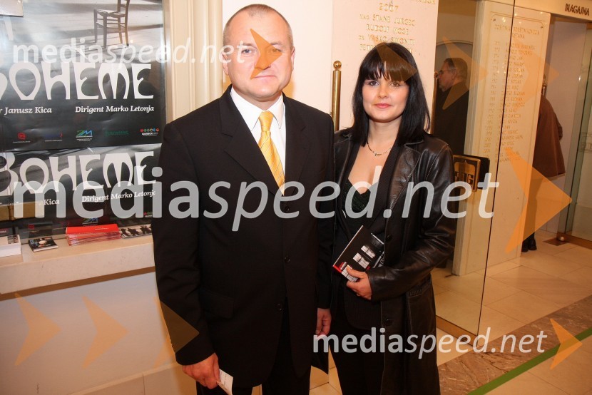 Franc Kangler, župan Mestne občine Maribor in soproga TanjaLa boheme, premiera opere SNG Maribor