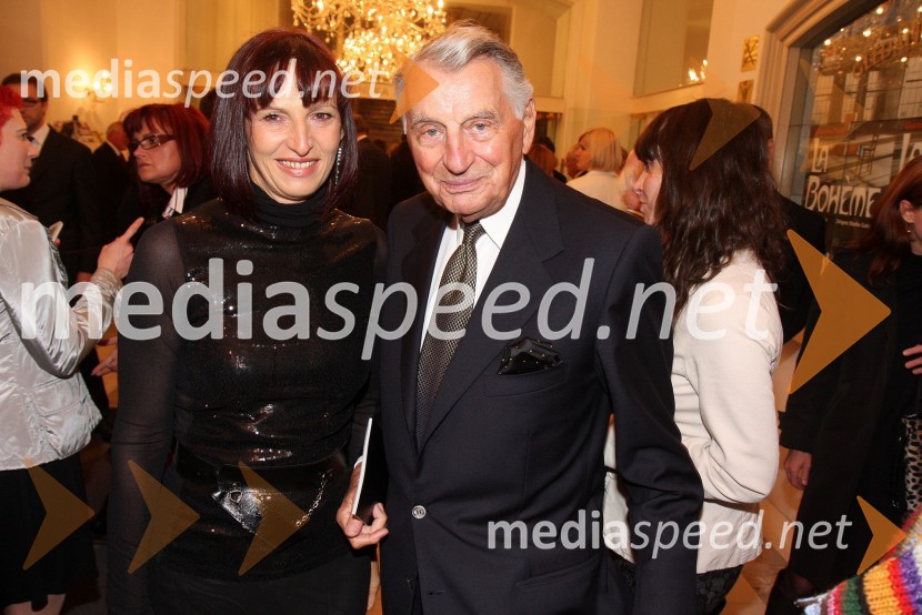 Demeter Bitenc, igralec ter spremljevalka Majda PintarLa boheme, premiera opere SNG Maribor