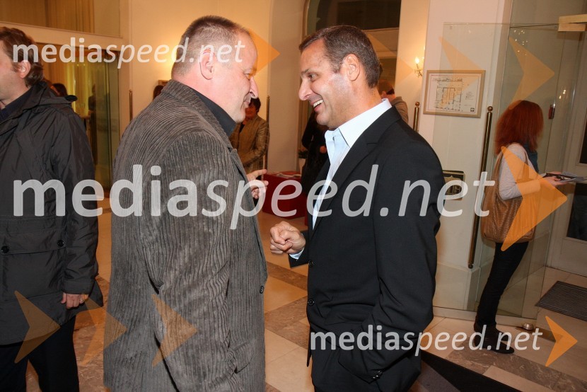 Matjaž Tribušon, igralec in Danilo Rošker, direktor SNG MariborLa boheme, premiera opere SNG Maribor