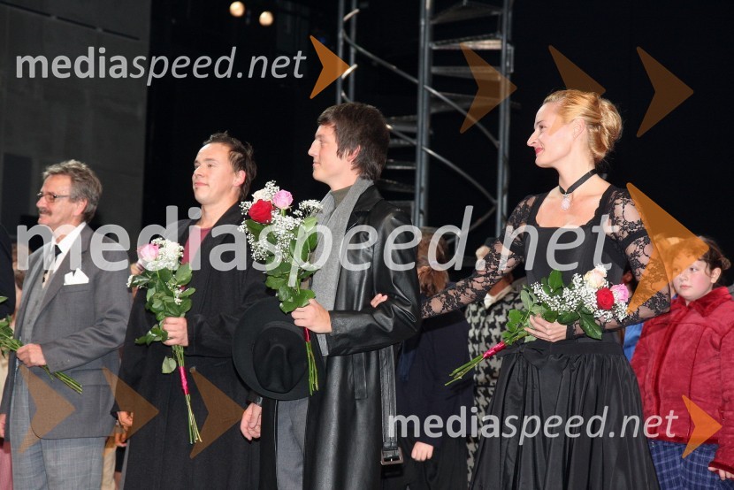 Emil Baronik, Tomaž Planinc, Klemen Gorenšek in Valentina Turcu, balerinaLa boheme, premiera opere SNG Maribor