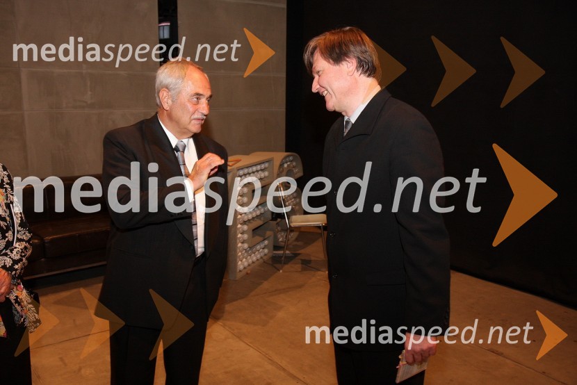 Rudi Moge, nekdanji poslanec DZ in predsednik sveta SNG Maribor ter Marko Letonja, dirigentLa boheme, premiera opere SNG Maribor