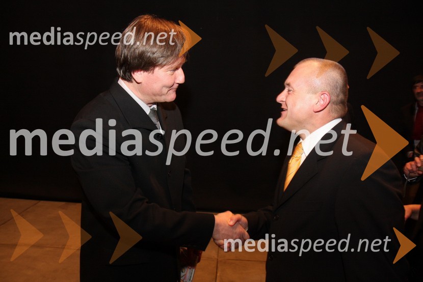 Marko Letonja, dirigent in Franc Kangler, župan Mestne občine MariborLa boheme, premiera opere SNG Maribor