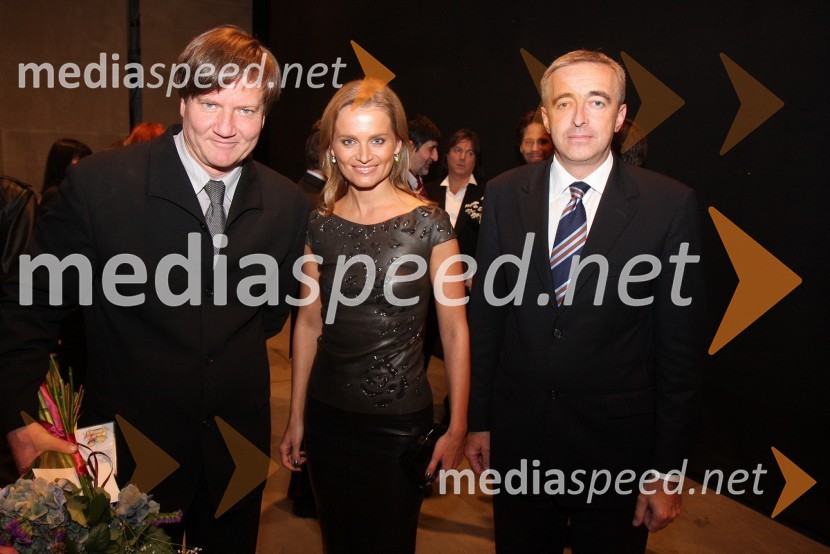 Marko Letonja, dirigent, Katarina Kresal, ministrica za notranje zadeve RS in Aleš Zalar, minister za pravosodjeLa boheme, premiera opere SNG Maribor