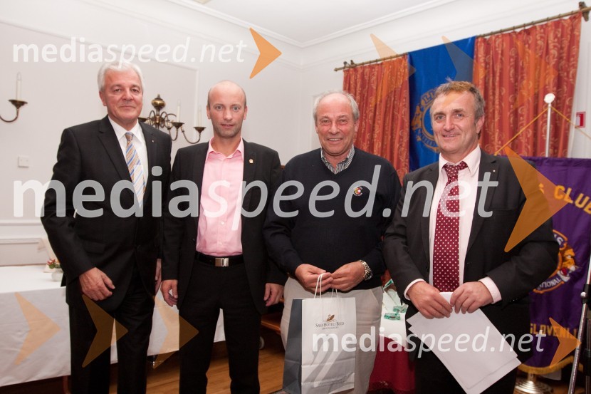 Zvone Špec, predsednik lions kluba Bled, Tomaž Kastelic, nekdanji predsednik lions kluba Bled golf, Ernst Sztrberny in Gerry Jekl1. mednarodni dobrodelni golf turnir Lions Alpe Adria 2010